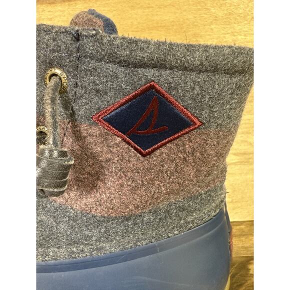 Sperry Duck Boots Womens Size 7 Saltwater Blue Wool Lace Up Ankle Top - Picture 5 of 11